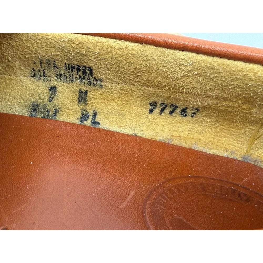 Dooney & Bourke Mens All Weather Leather Boat Shoes Yellow Tan 7 M 97767 USA